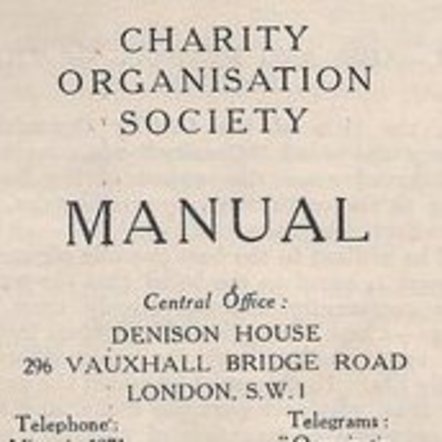 Charity Organisation Society (COS) pamphlet